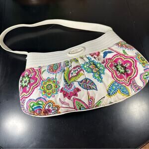Vera Bradley Palm Beach Gardens Perfect Shoulder Bag Spring Purse Silk Cotton